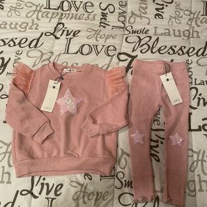 NWT Petite Hailey girls star sweater and leggings set